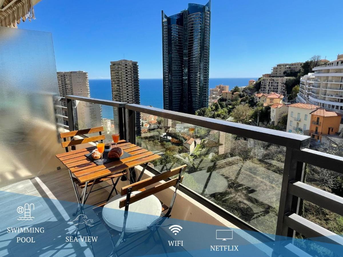 New Studio, Piscine Et Vue Mer • Proche De Monaco Beausoleil Luaran gambar